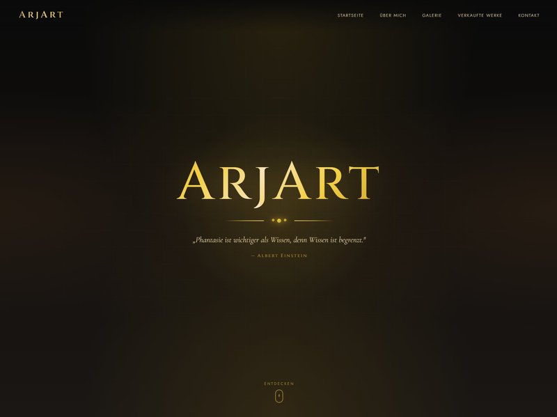 Screenshot der Website ArjArt